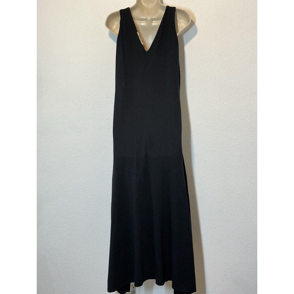 Frame Savannah Sleeveless Maxi Dress Black Drop Waist Handkerchief Hem Size S - Picture 3 of 6